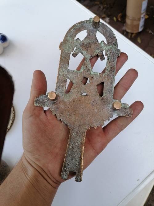 Antique Masonic Brass Trivet