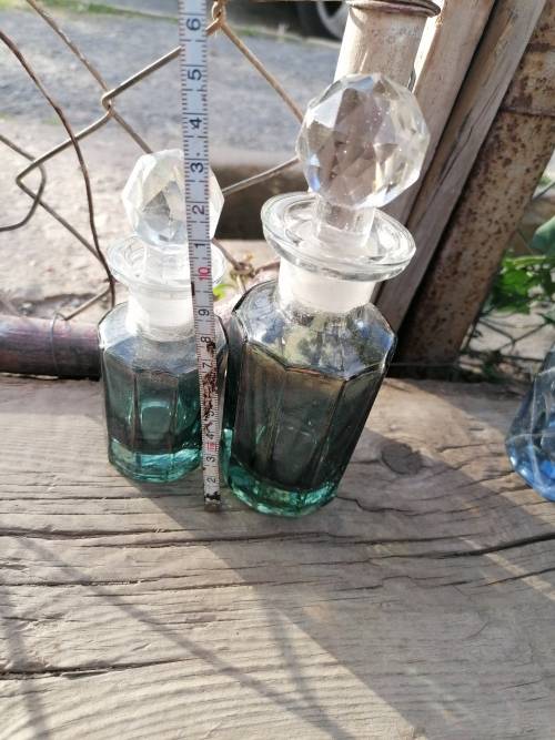 Vintage crystal perfume bottles.