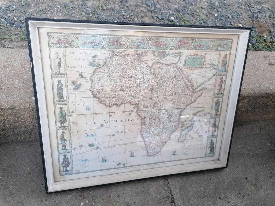Antique framed map of Africa