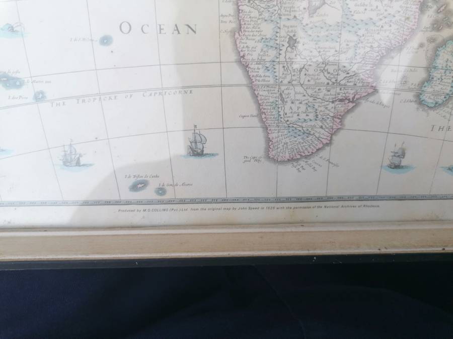 Antique framed map of Africa