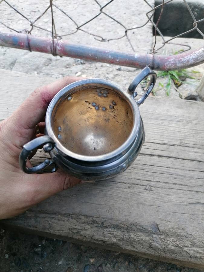 Antique Silver-Plated sugar holder