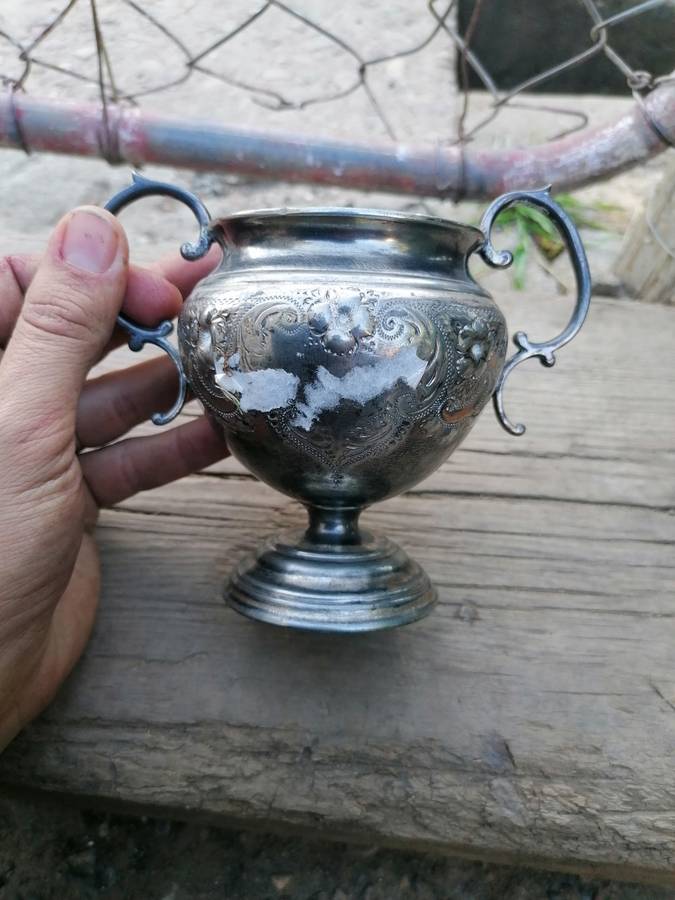 Antique Silver-Plated sugar holder