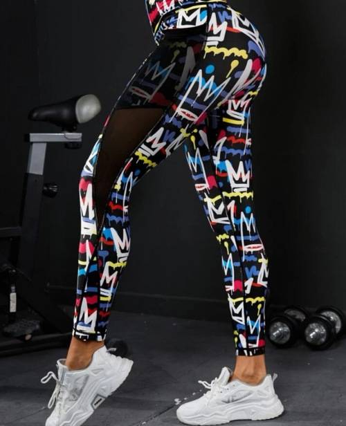 **80% Off Black Friday Sale : Letter graphic sports Leggings with side pockets**