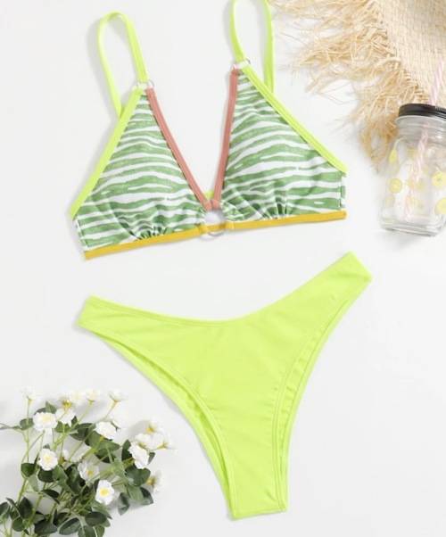 **80% Off Black Friday Specials : Zebra stripe ring bikini swimsuit**