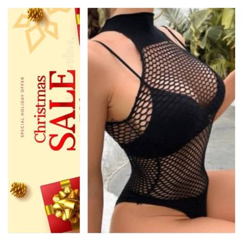 **Warehouse Clearance: Stunning black lace teddy bodysuit**