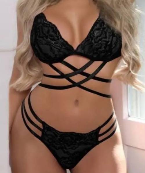 **winter Sale : Criss Cross Ladder Floral Lace lingerie set**