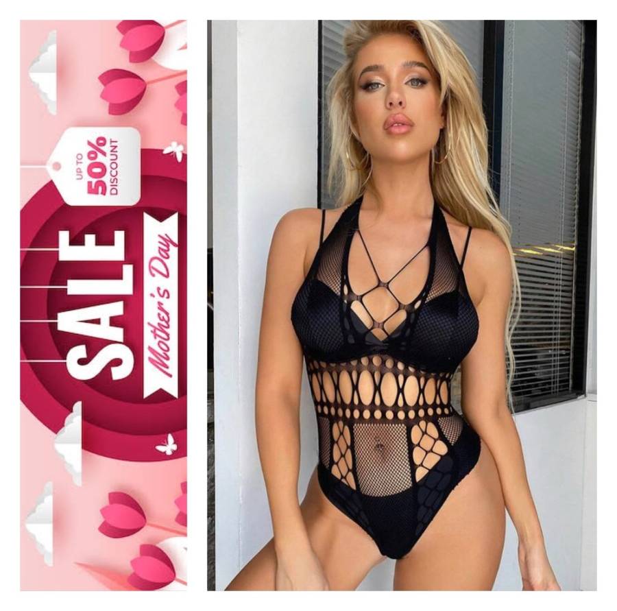 **New Mothers Day Stock just arrived : Stunning hollow out mesh bodysuit**