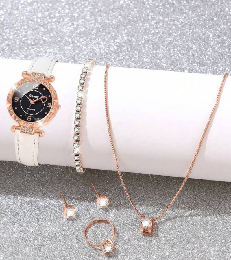 **Gorgeous 5 piece Watch, necklace, pendant, earrings and ring set **