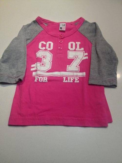 Kiddies Tees : Pink and Grey Kiddies Tees
