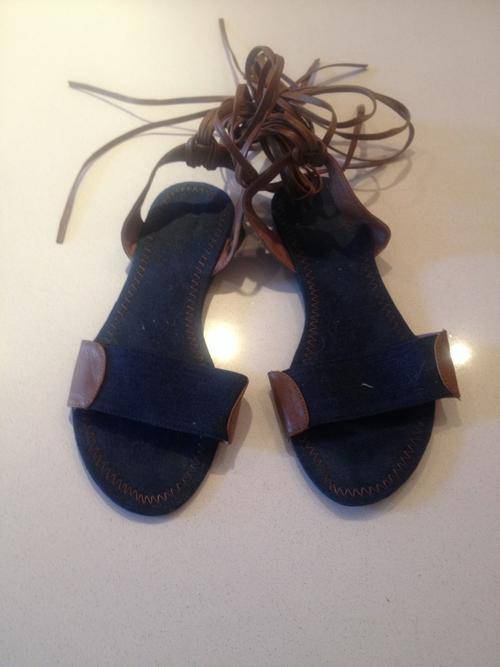 Denim tie- up Sandals