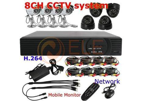 8 channel H.264 cctv kit 8ch dvr kit 8 pcs IR Outdoor indoor cctv camera system CCTV DVR WITH HDMI