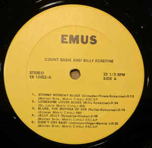 Billy Eckstine With Count Basie And His Orchestra*  Basie/Eckstine, Near Mint, US LP