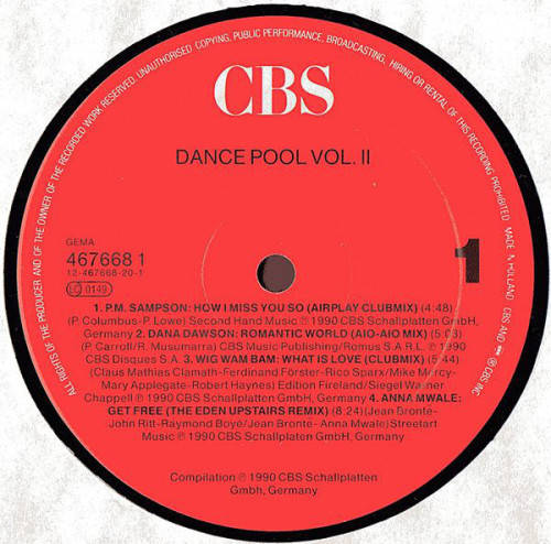 Dance Pool Vol 2, 1991, double lp. Rap/Hop Hop