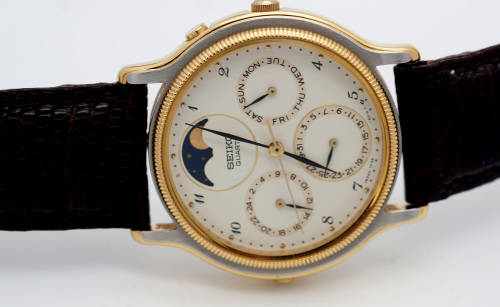 Seiko Chronograph with Moonphase - like New . Absolutely Stunning . (Make an offer)