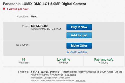 Panasonic DMC LC1 with Leica Summicron f/2-f/2.4 28-90mm . Best Leica Lens . (Make An Offer)