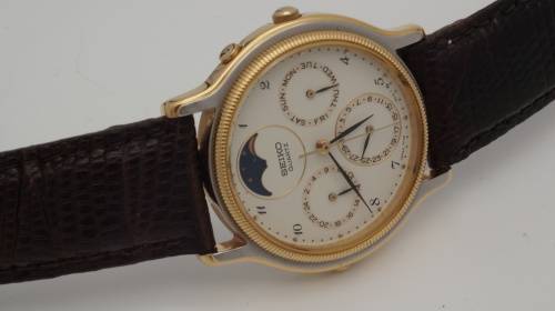 Seiko Chronograph with Moonphase - like New . Absolutely Stunning . (Make an offer)