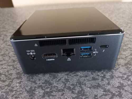 Intel Nuc NUC7i5BNH.  Super Fast 512 GB PCEI NVME SSD drive and massive 16 GB memory (RAM)