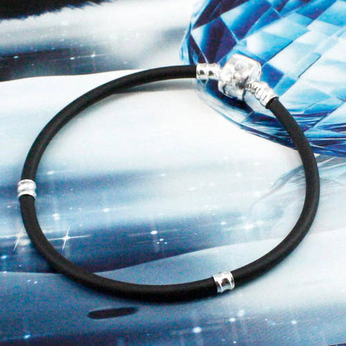 Black Silicon European Style Bracelet