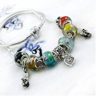 Streling Silver Sandal Plated Bead Charm Necklace (NOT cheap alloy - NO Nickel)