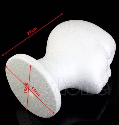 Styrofoam Head With Head Clamp Hole