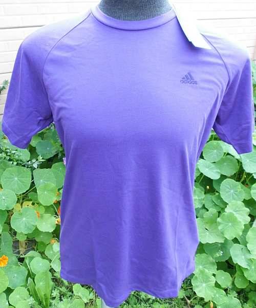 adidas Cotton Climalite T-Shirt - Purple SMALL only