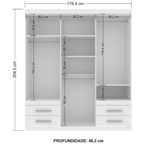Wardrobe 6 Doors and 4 Drawers