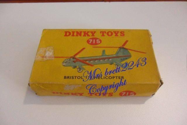 Original Dinky Toys Bristol 173 Helicopter BOX No 715~LOOONEY R1 START