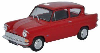 FORD ANGLIA MODEL CAR RED 1960`S 105E 2 DOOR SALOON