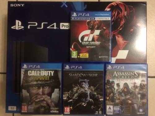 PS4 PRO 1TB GT SPORT BUNDLE + 3 EXTRA DISC GAMES