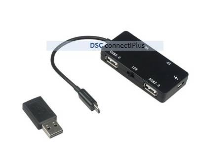 Micro USB OTG Charge HUB + Card Reader Adapter For Smartphone Tablet (Black)..!