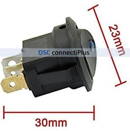 12V 16A Round LED Indicator 3 Pin On-Off SPST Toggle Switch for Car Boat Truck Trailer DIY (Black)