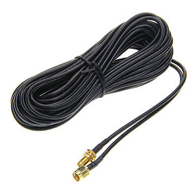 9m RG174 RP-SMA Male to RP-SMA Female Antenna Extension Cable (Black)..!