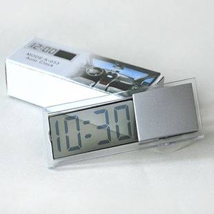 1.7" Glass LCD Suction Cup Digital Clock  w/ FREE 1 x L1131 Battery Included (Silver)..!