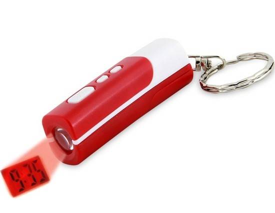 Mini Digital Time Projection Key Chain (Red)..!