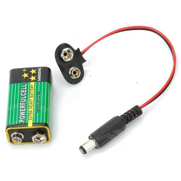 High Capacity Extra Heavy Duty 9V Battery + Snap-on Connector for CCTV  Wireless Camera etc..!