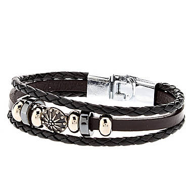 Accessory Elegant Combination Leather Rope Bracelet (Black)..!