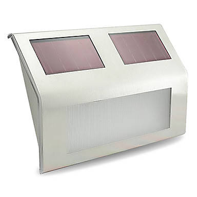 Outdoor Stainless Steel Silver Finish Solar Energy Stairs & Lawn Lamp with Switch & LUX Detector..!