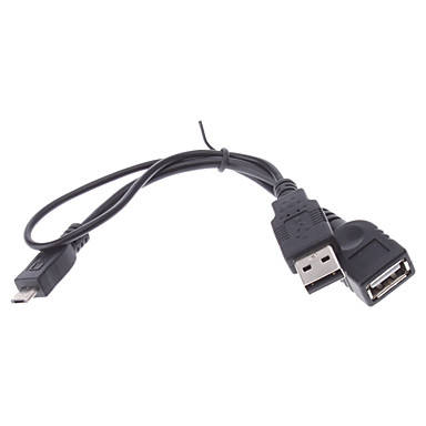 Micro USB to USB Male & USB Female OTG Cable for Samsung Cellphones and Others (Black)..!