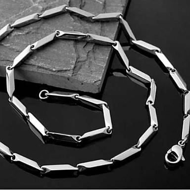 Men's Fashion Personality Long Solid Section Titanium Steel Necklace (Silver)..!