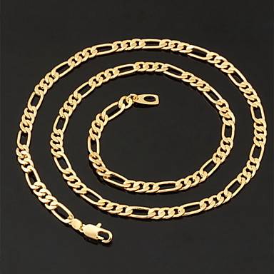 18K Gold Filled 4mm Figaro Chain for Men (Gold)..!
