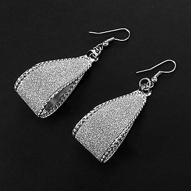European Style Arc-shaped Drop Alloy Earrings (Silver, Pair)..!