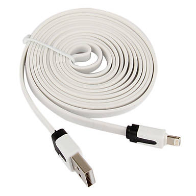 8 Pin 2m Lightning to USB Charge and Data Flat Cable for Apple Devices (White)..!