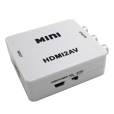 HDMI to AV Converter HDMI to RCA for HD Video Audio (White)..!