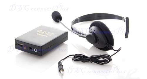 Wireless FM Transmitter + Receiver Set w/ Mini Clip Microphone + Headphone (Black)..!
