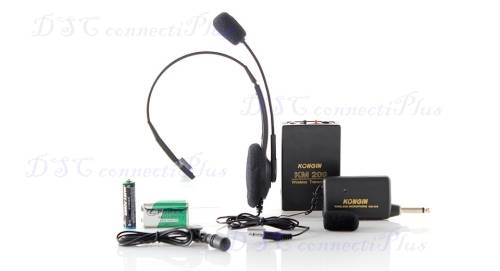 Wireless FM Transmitter + Receiver Set w/ Mini Clip Microphone + Headphone (Black)..!