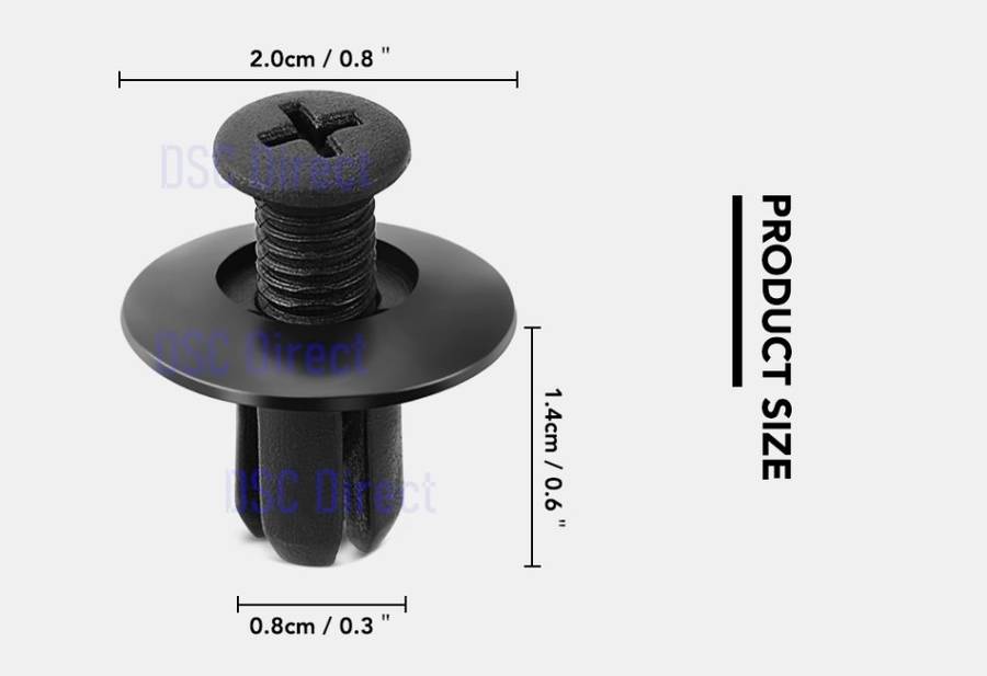 Push Type Car Auto Retainer Clip (Black)..!