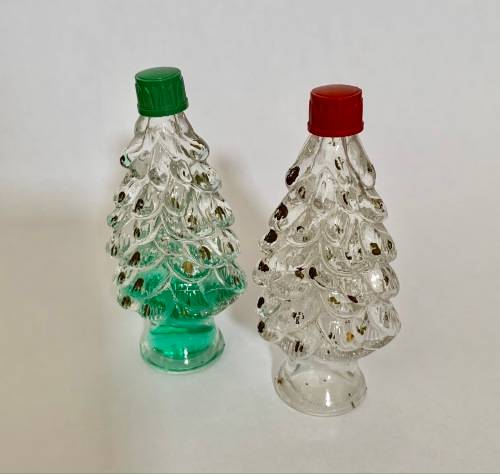 2 x Vintage Christmas Tree Perfume Bottles