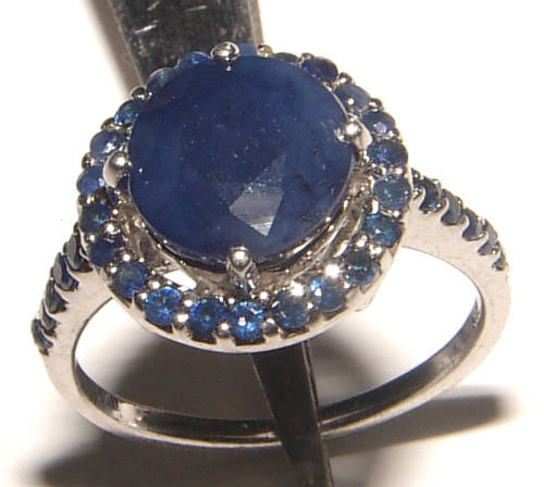 PURE PERFECTION! SOLID .925 STERLING SILVER RING WITH NATURAL SAPPHIRES!
