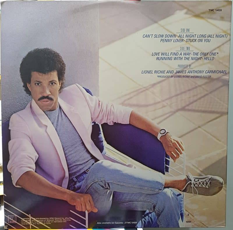 VINYL LP RECORD  - Lionel Richie - Can`t Slow Down