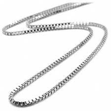 ***FINE CHAIN!*** 1.28mm Solid Sterling Silver Box Link Chain - 41cm!